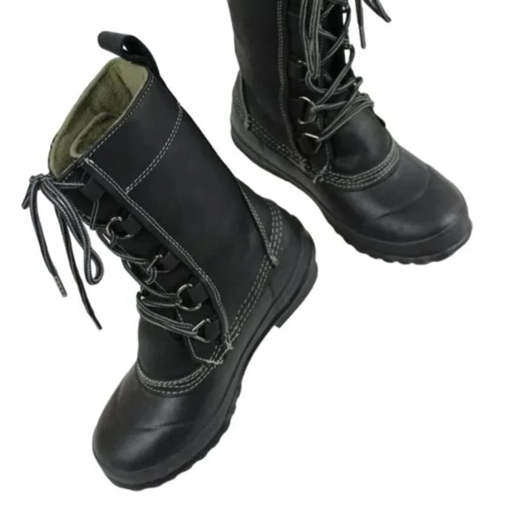 Tretorn Aspelina Waterproof Black Combat Moto All Weather Boot, Size 36